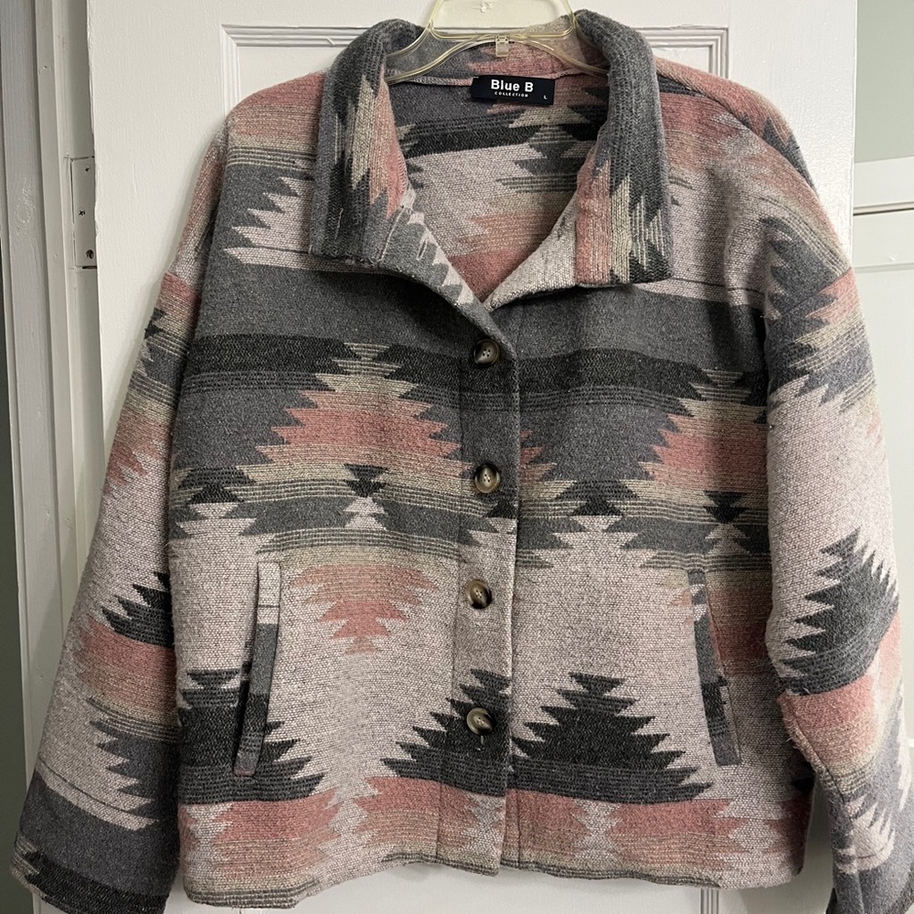 Aztec Patterned Shacket With Button Closure - image 1